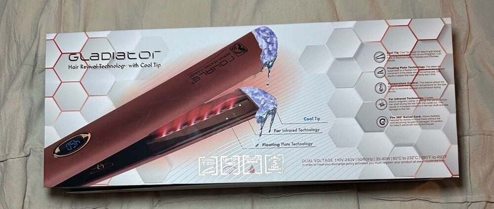 Royale Gladiator Hair Revival Technology Flat Iron with Cool Tip - Rose Gold - Picture 2 of 6